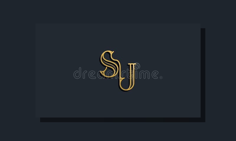 Minimal Inline style Initial SU logo royalty free illustration