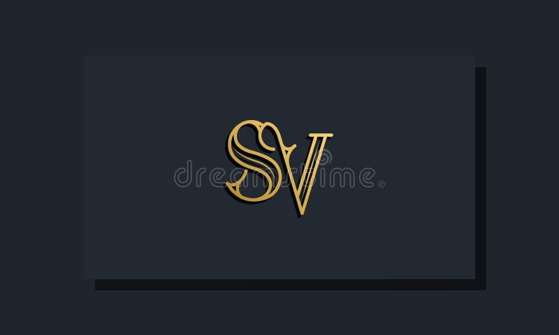 Minimal Inline style Initial SV logo royalty free illustration
