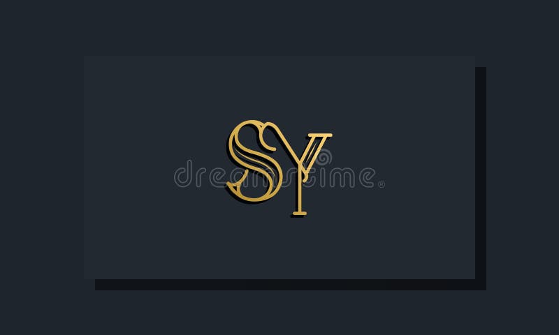 Minimal Inline style Initial SY logo vector illustration