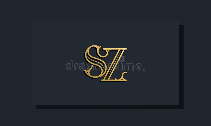 Minimal Inline style Initial SZ logo royalty free illustration