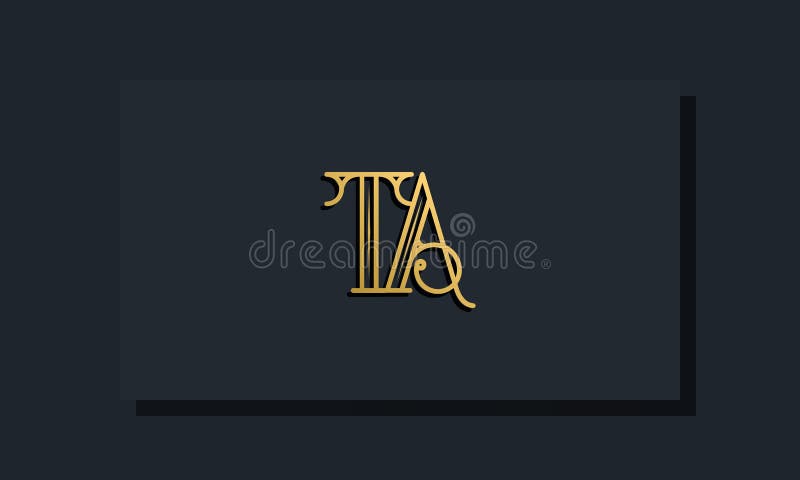 Minimal Inline style Initial TA logo vector illustration