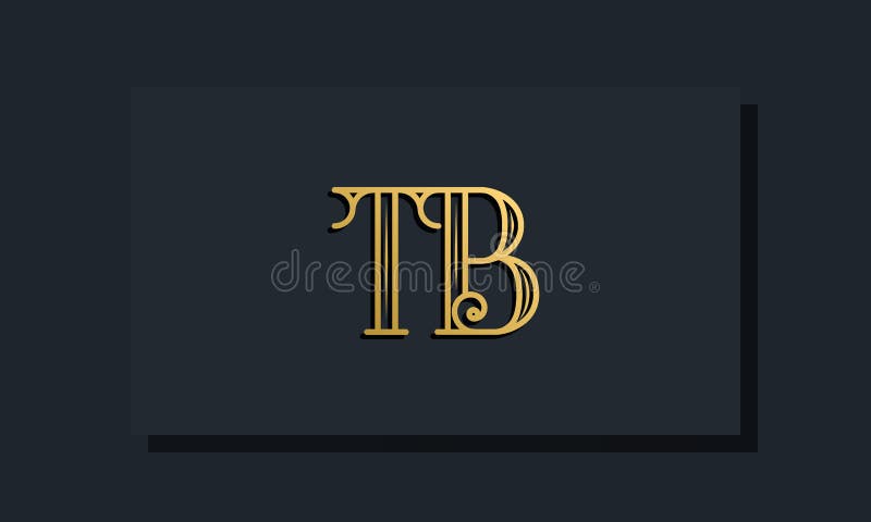 Minimal Inline style Initial TB logo royalty free illustration
