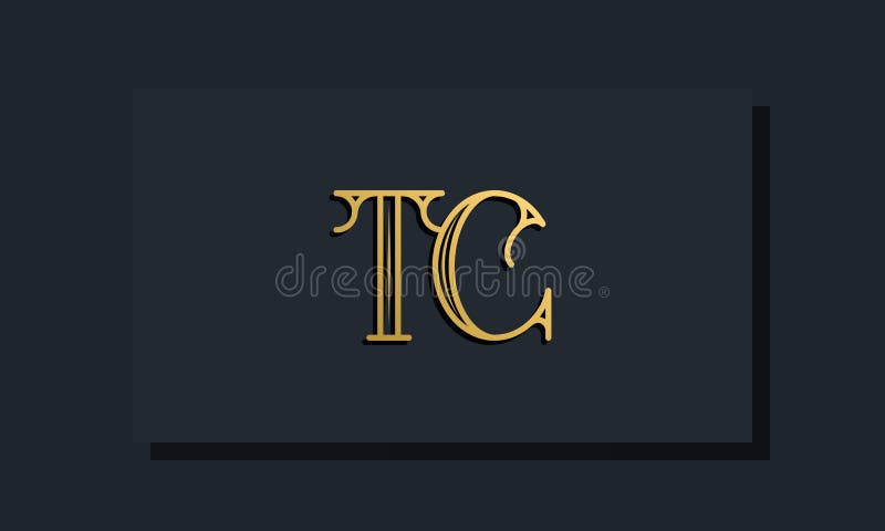 Minimal Inline style Initial TC logo vector illustration