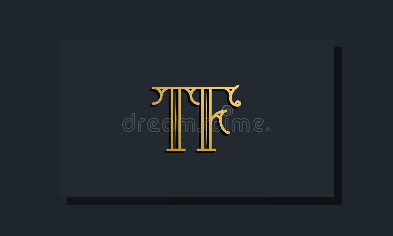 Minimal Inline style Initial TF logo stock illustration