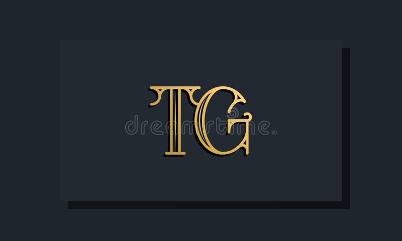 Minimal Inline style Initial TG logo royalty free illustration