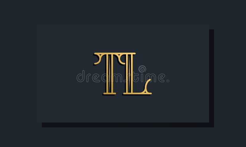 Minimal Inline style Initial TL logo stock illustration