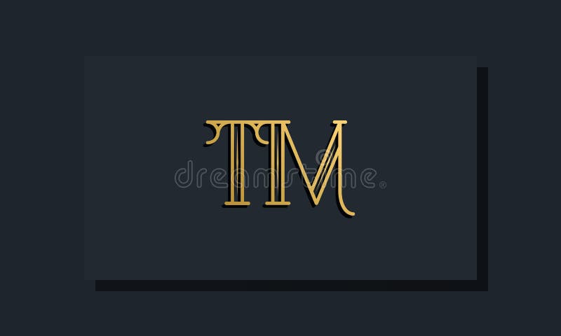 Minimal Inline style Initial TM logo stock illustration