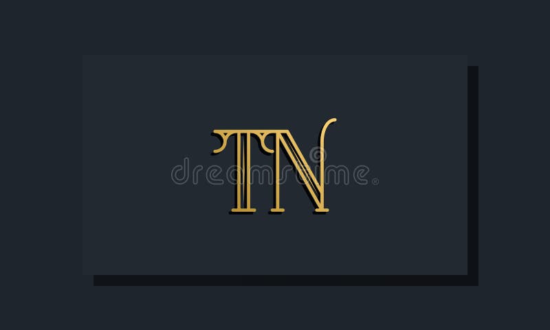 Minimal Inline style Initial TN logo royalty free illustration