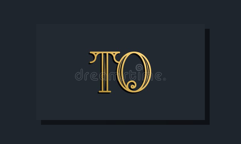 Minimal Inline style Initial TO logo royalty free illustration