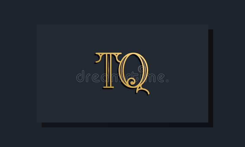 Minimal Inline style Initial TQ logo stock illustration