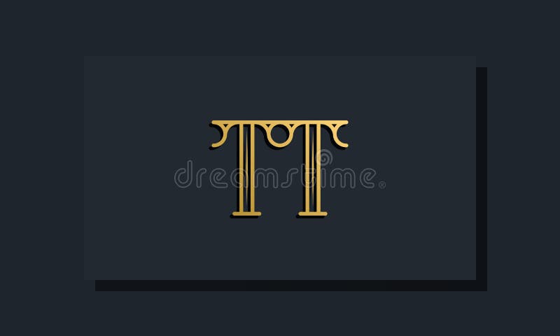 Minimal Inline style Initial TT logo stock illustration