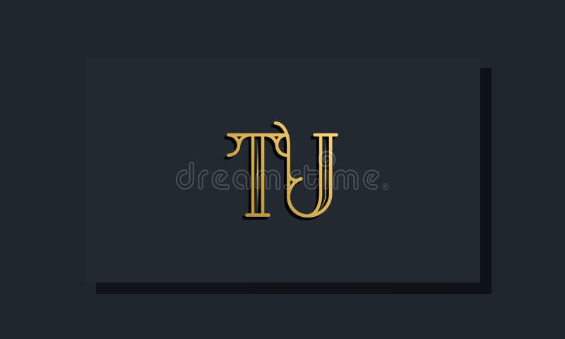Minimal Inline style Initial TU logo royalty free illustration