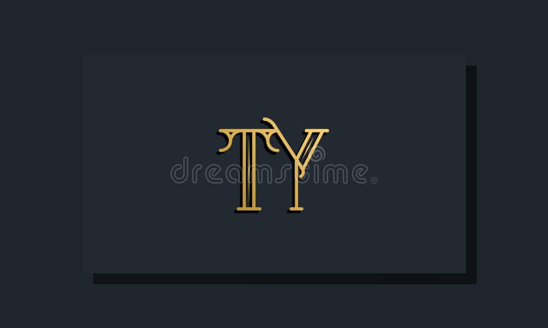 Minimal Inline style Initial TY logo stock illustration
