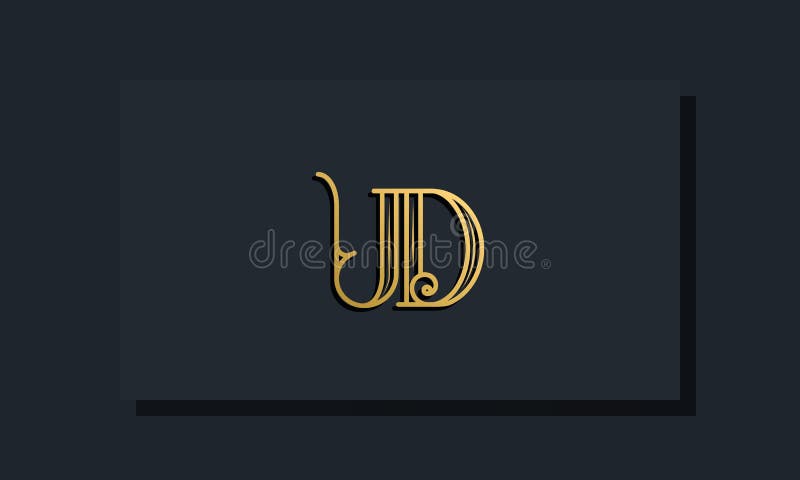 Minimal Inline style Initial UD logo royalty free illustration