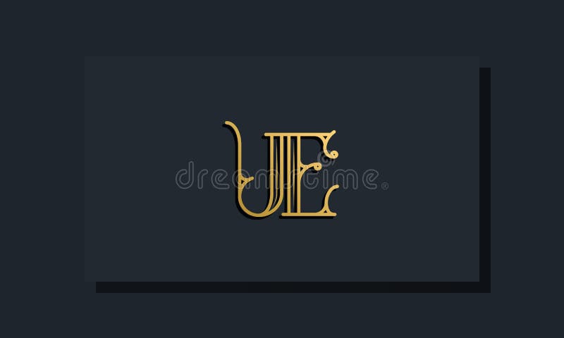 Minimal Inline style Initial UE logo vector illustration