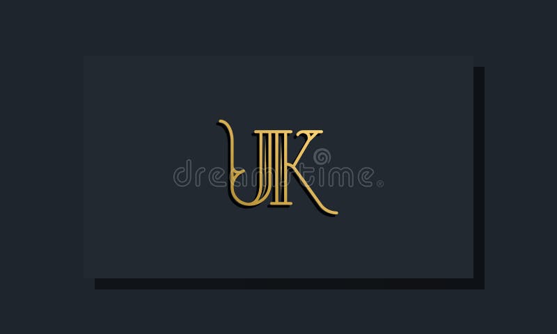 Minimal Inline style Initial UK logo stock illustration