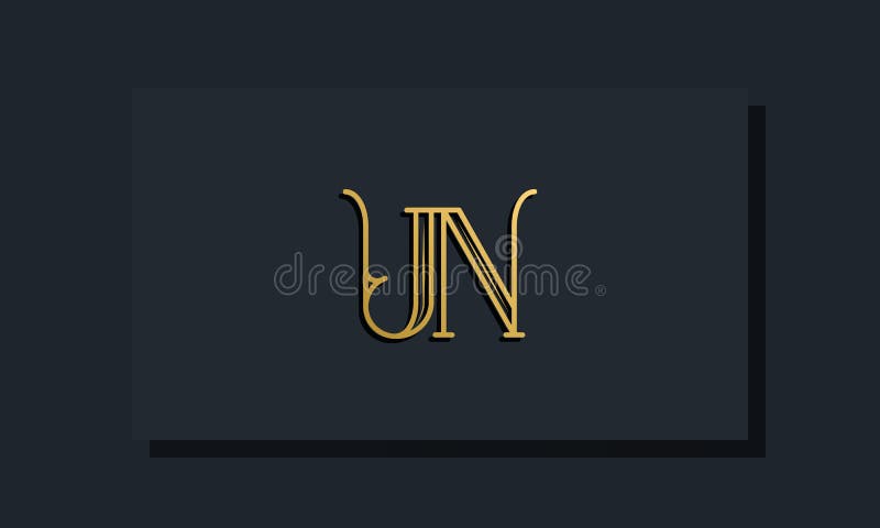 Minimal Inline style Initial UN logo stock illustration