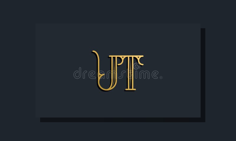 Minimal Inline style Initial UT logo stock illustration