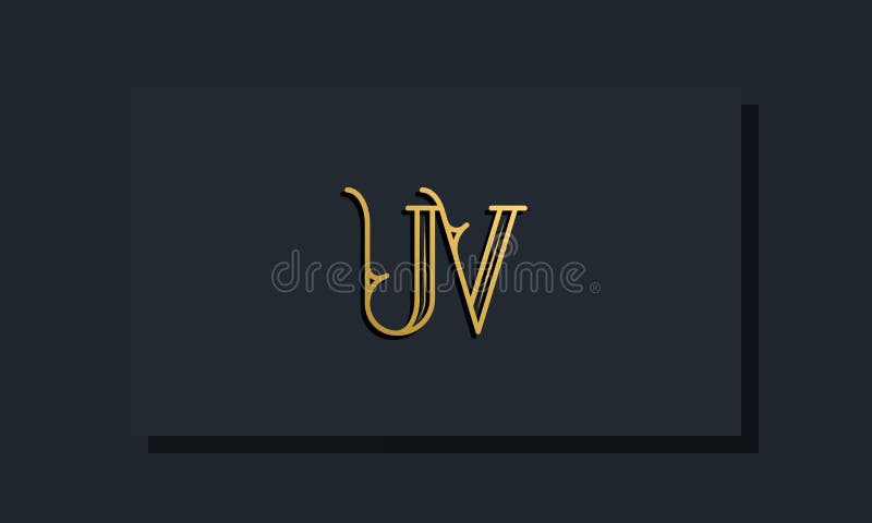 Minimal Inline style Initial UV logo royalty free illustration