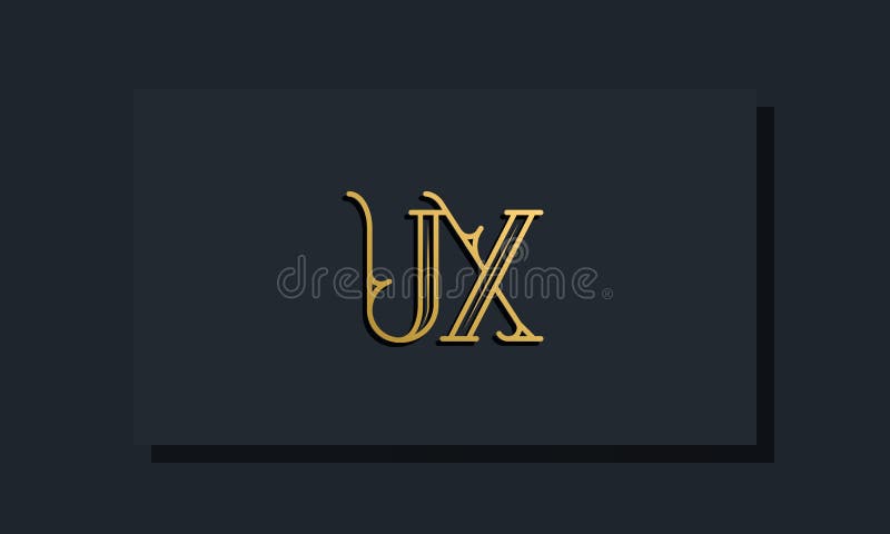Minimal Inline style Initial UX logo stock illustration