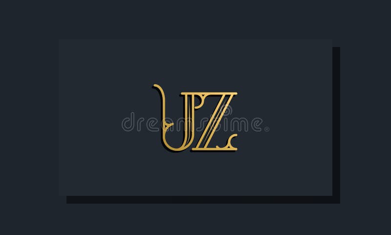 Minimal Inline style Initial UZ logo vector illustration