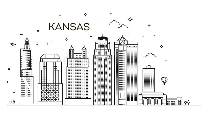 Kansas City Linear Skyline Stock Illustrations – 67 Kansas City Linear ...