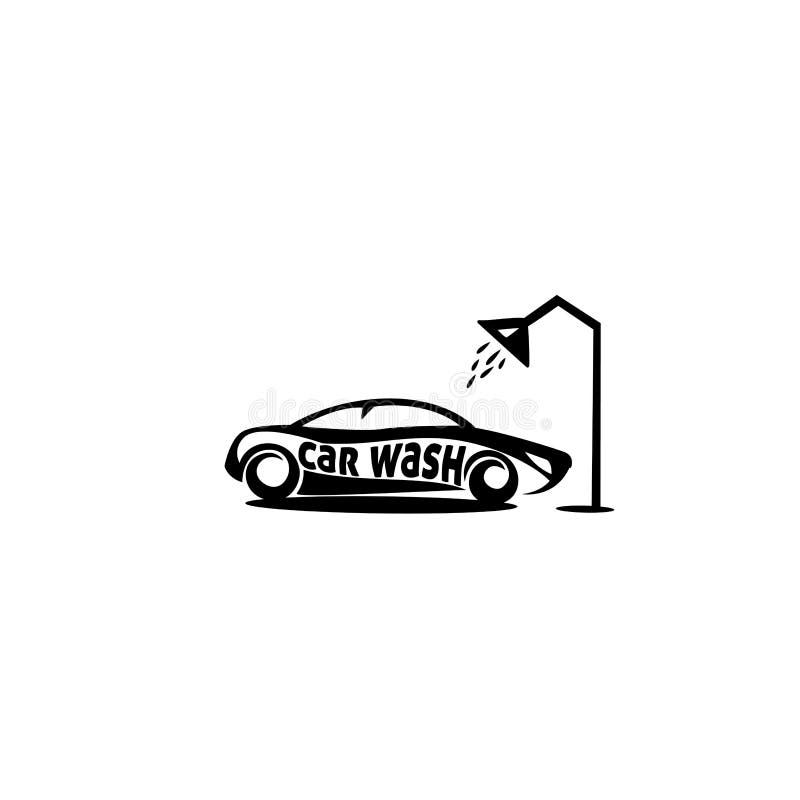 Minimal Logo of Car Wash Under Shower Vector Illustration Stock ...