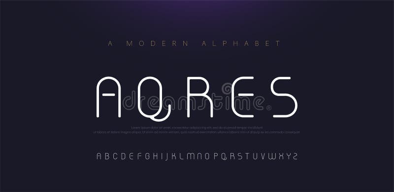 Minimal modern alphabet fonts and numbers. Abstract urban thin line font typography typeface uppercase lowercase. vector vector illustration