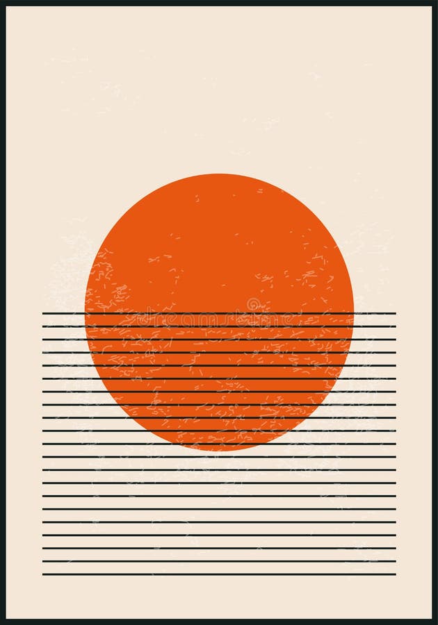 Minimal 20s geometric design poster, vector template with primitive shapes royalty free illustration