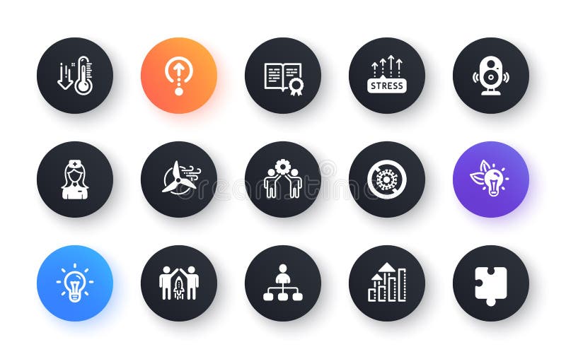 Minimal Set of Hospital Nurse, Speaker and Idea Flat Icons for 