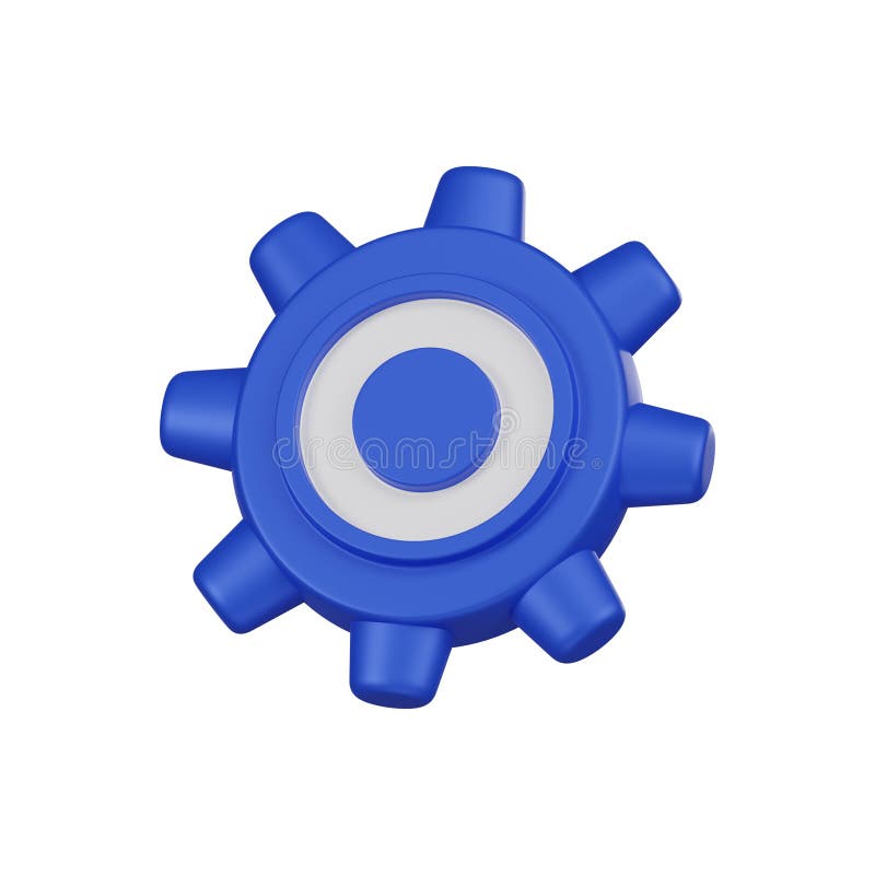 Pictograma 3d pentru unealta de rulare pentru cogwheel cu setări minime, redați ilustrația izolată vector illustration
