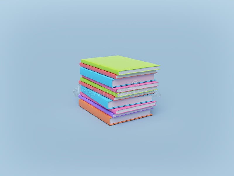 Minimal Stack of colorful books on pastel background. education concept. 3d rendering royalty free illustration Minimal Stack of colorful books on pastel background. education concept. 3d rendering royalty free illustration