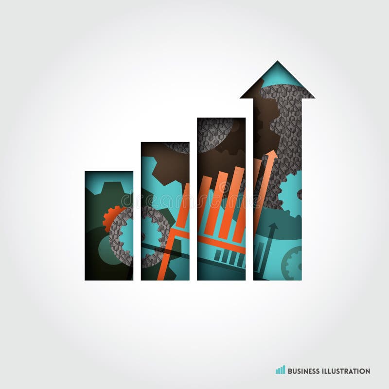 Minimal style Business Graph Concept Illustration vector illustration Minimal style Business Graph Concept Illustration vector illustration
