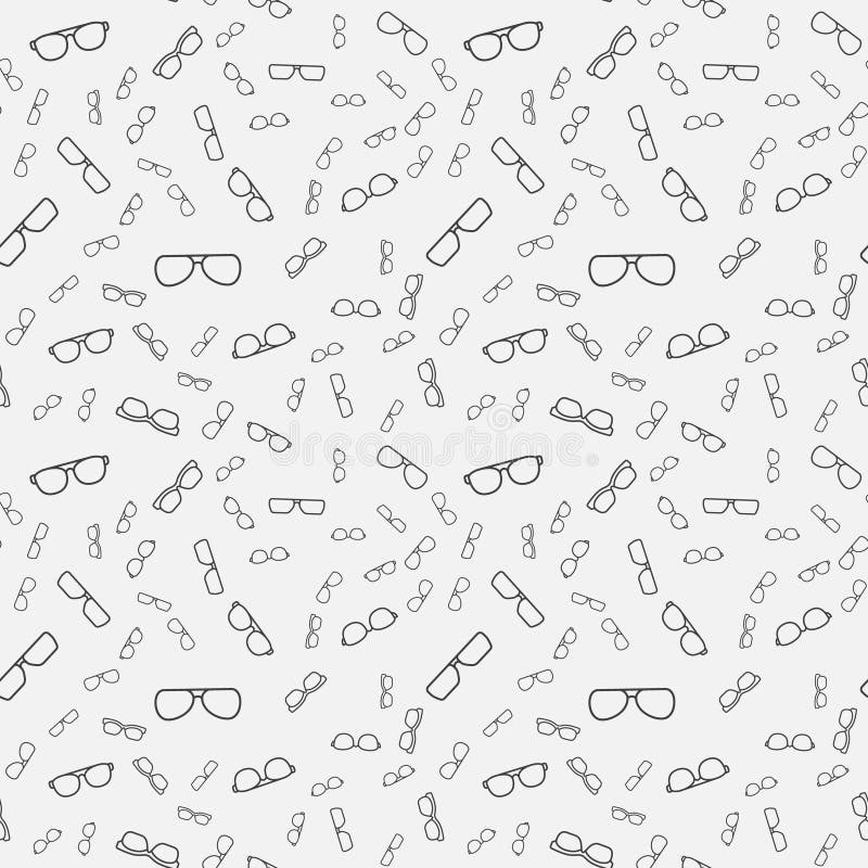 Minimal Vector Eyeglasses Seamless Pattern Stock Vector Illustration