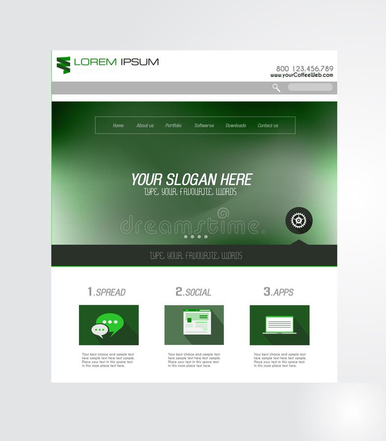 Minimal Website Home Page Design with Slider background royalty free illustration Minimal Website Home Page Design with Slider background royalty free illustration