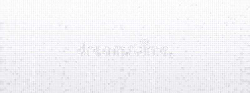 Minimal White Dotted Trendy Background. Vector Abstract Long Textured Banner,  Header for