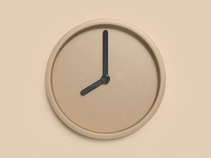 Minimale braune Uhr Zusammenfassung 3d mit acht Uhr übertragen vektor abbildung Minimale braune Uhr Zusammenfassung 3d mit acht Uhr übertragen vektor abbildung