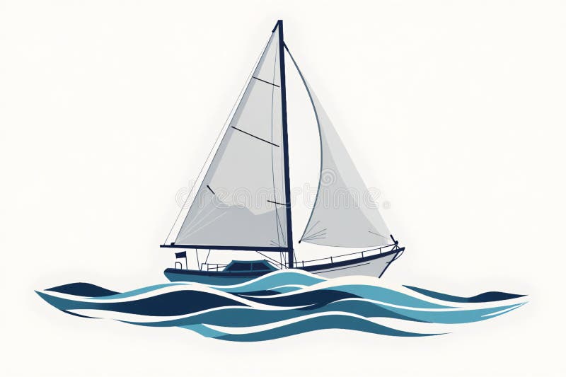 Minimale Darstellung von Segelbooten lizenzfreie abbildung