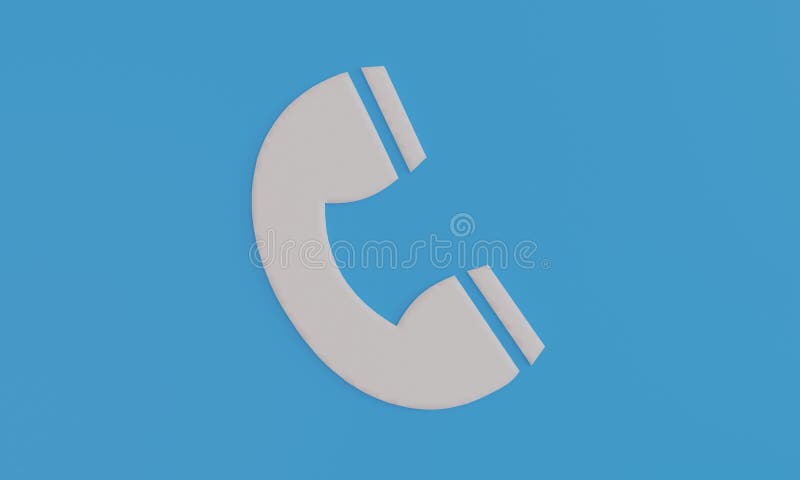 Minimales Telefonsymbol auf blauem Hintergrund. lizenzfreie abbildung