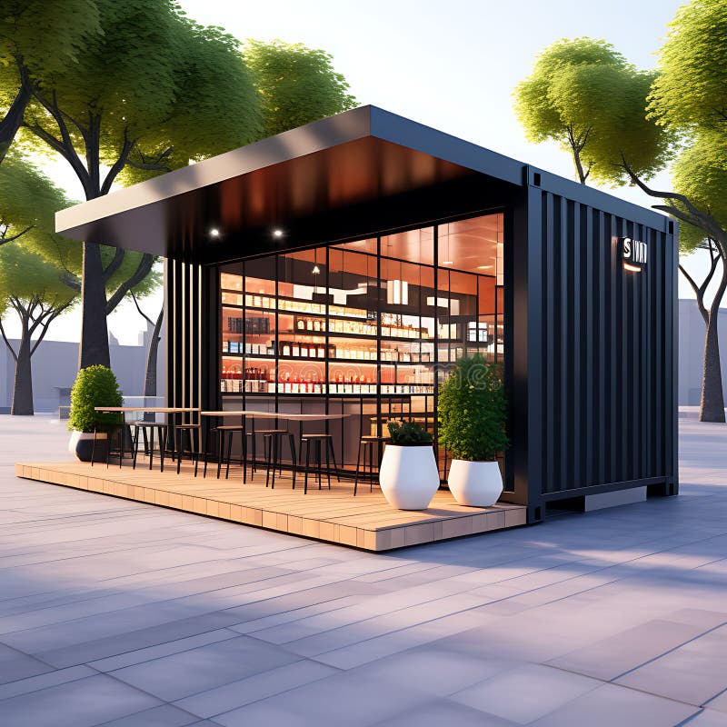 Minimalismus : isometrische Ansicht des Containerlagers außen in 3D-Renderingarchitektur vektor abbildung