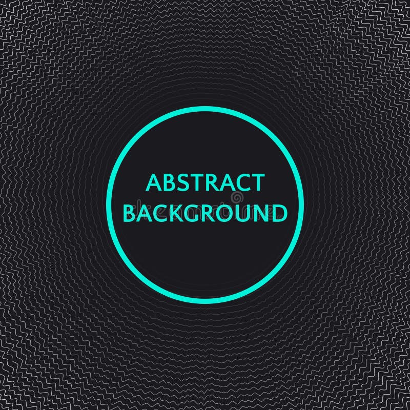 Minimalist abstract background with thin wavy circles. Central composition. vector illustration