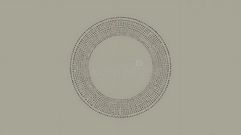 Minimal Halftone Dotted Circle on Neutral Background royalty free illustration