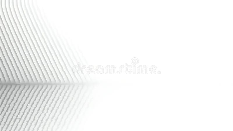 Abstract white structure with diagonal lines and reflection in minimalist composition style vector illustration