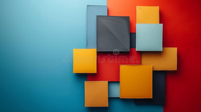 Minimalist backdrop with intersecting shapes, symbolizing the integration royalty free stock photo