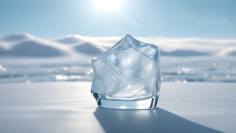 Minimalist backdrop with a smooth, pristine sheet of ice. stock illustration
