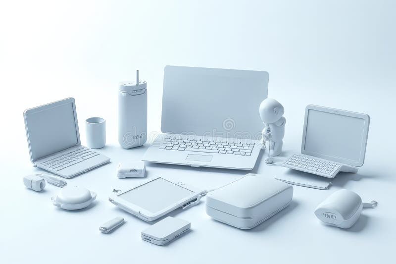 Minimalist Background Showcases Advanced Tech stock illustration