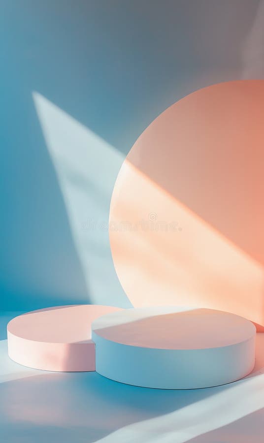 Minimalist background with soft colors and simple shapes in pastel hues