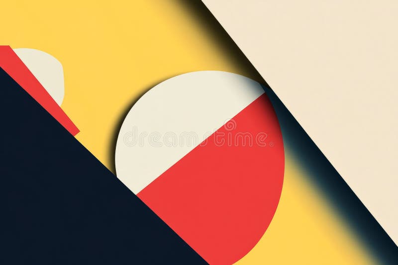 A minimalist Bauhaus-inspired background with a structured composition of primary colors, simple stock image