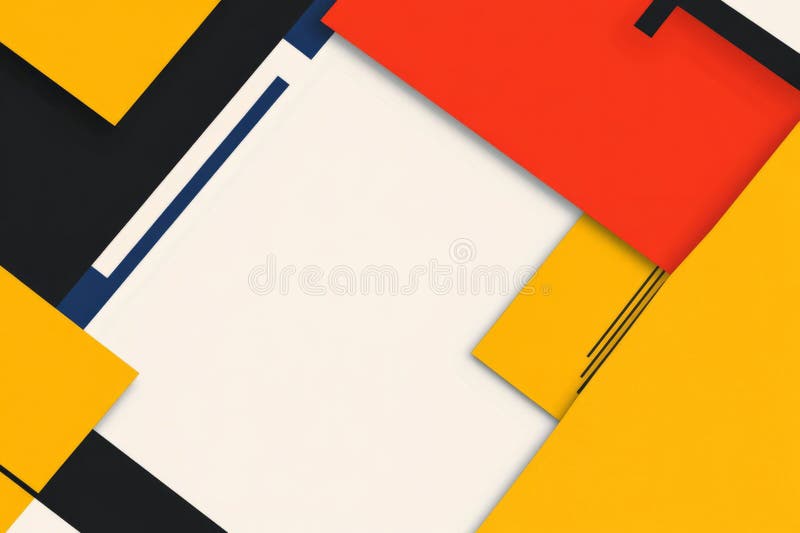 A minimalist Bauhaus-inspired background with a structured composition of primary colors, simple royalty free stock photography