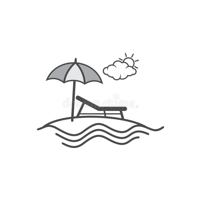 Simple Beach Atmosphere Icon Stock Illustration - Illustration of ...